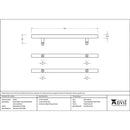 From The Anvil - 0.6m Offset T Bar Handle B2B 32mm Diameter - Matt Black - 50787 - Choice Handles