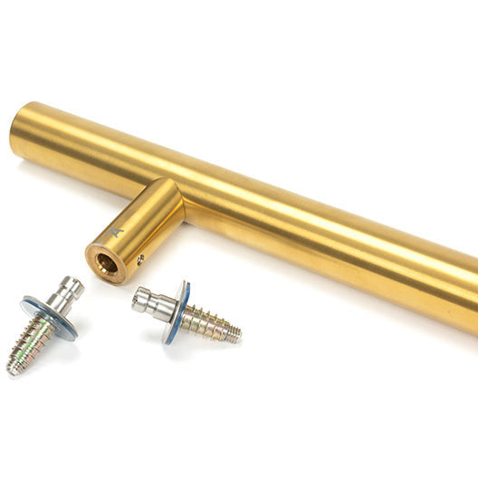 From The Anvil - 0.6m T Bar Handle Secret Fix 32mm Diameter - Aged Brass - 50800 - Choice Handles