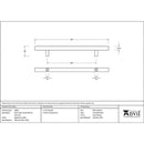 From The Anvil - 0.6m T Bar Handle Bolt Fix 32mm Diameter - Aged Brass - 50801 - Choice Handles