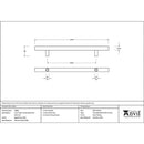 From The Anvil - 1.2m T Bar Handle Secret Fix 32mm Diameter - Aged Brass - 50806 - Choice Handles