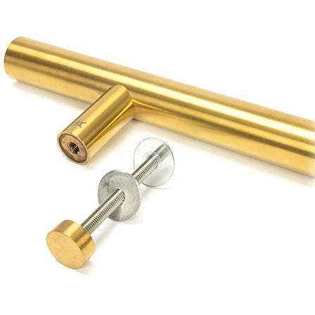 From The Anvil - 1.5m T Bar Handle Bolt Fix 32mm Diameter - Aged Brass - 50810 - Choice Handles