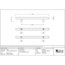 From The Anvil - 1.8m T Bar Handle B2B 32mm Diameter - Aged Brass - 50814 - Choice Handles