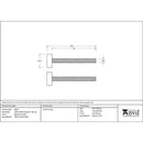 From The Anvil - 100mm Bolt Fixings for T Bar (2) - Aged Brass - 50815 - Choice Handles