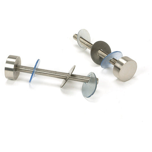 From The Anvil - 100mm Bolt Fixings for T Bar (2) - Offset - Satin Stainless Steel - 50818 - Choice Handles