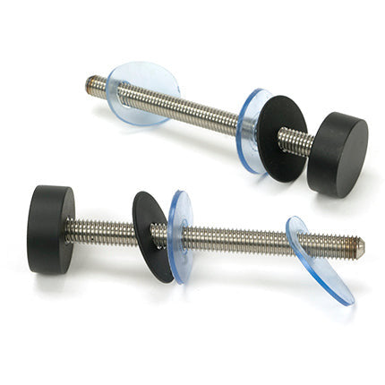 From The Anvil - 100mm Bolt Fixings for T Bar (2) - Offset - Matt Black - 50819 - Choice Handles