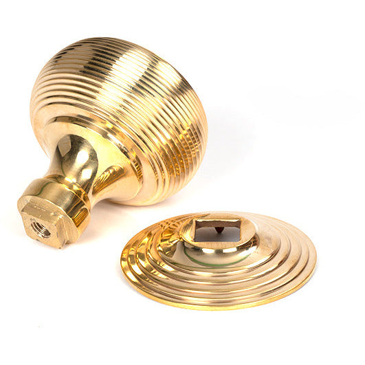 From The Anvil - Beehive Centre Door Knob - Polished Brass - 50839 - Choice Handles