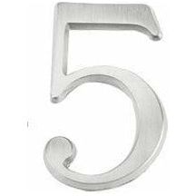 Jedo 60mm Satin Chrome Pinfix Numeral 5" - JSC-5 - Choice Handles