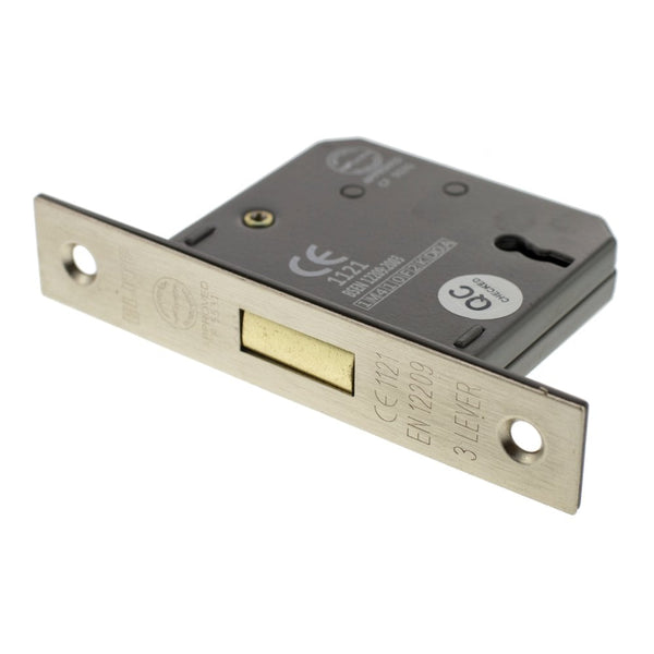 Atlantic 3 Lever Key Deadlock [CE] 2.5" 63mm - Satin Nickel  - ALKDEAD3LK25SN - Choice Handles