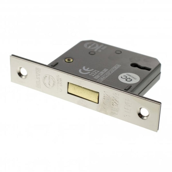 Atlantic 3 Lever Key Deadlock [CE] 2.5" 63mm - Polished Nickel - ALKDEAD3LK25PN - Choice Handles