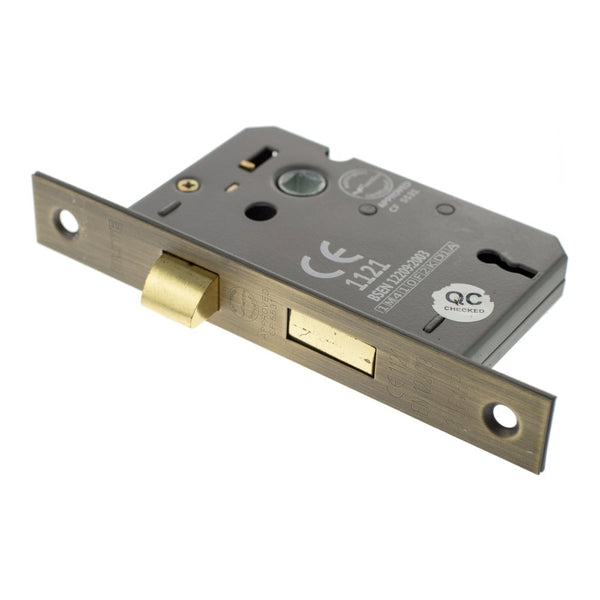 Atlantic 3 Lever Key Sashlock [CE] 3" 76mm - Matt Antique Brass - ALKSASH3LK3MAB - Choice Handles