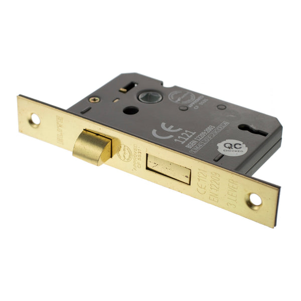 Atlantic 3 Lever Key Sashlock [CE] 3" 76mm - Polished Brass - ALKSASH3LK3PB - Choice Handles