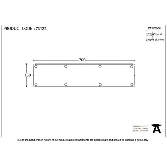 From The Anvil - 700mm x 150mm Kick Plate - Black - 73122 - Choice Handles