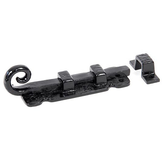 From The Anvil - 4" Straight Monkeytail Bolt - Black - 73132 - Choice Handles