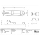 From The Anvil - 6" Straight Monkeytail Bolt - Black - 73133 - Choice Handles