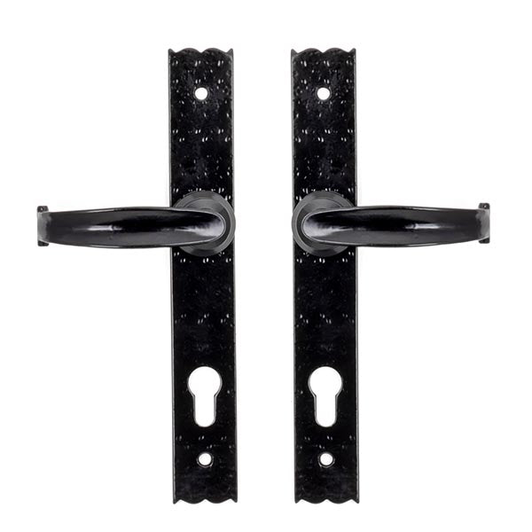 From The Anvil - Cottage Lever Espag. Lock Set - Black - 73143 - Choice Handles