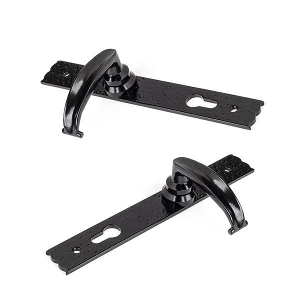 From The Anvil - Cottage Lever Espag. Lock Set - Black - 73143 - Choice Handles