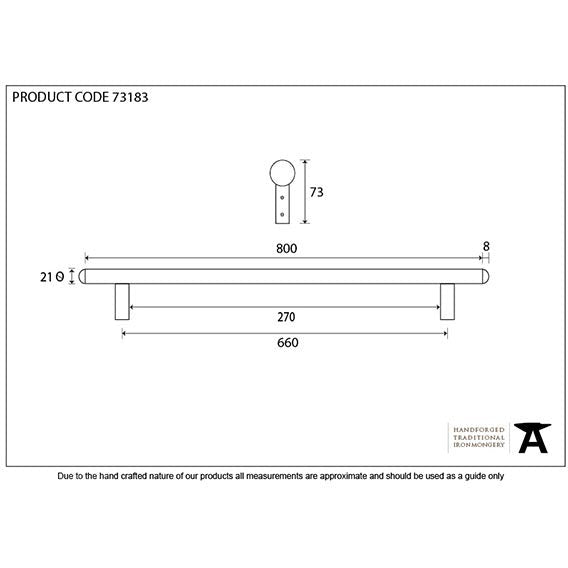 From The Anvil - 800mm Pull Handle - Beeswax - 73183 - Choice Handles