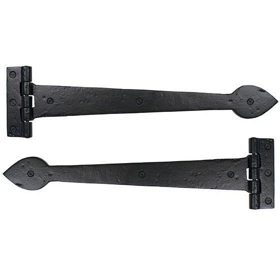 From The Anvil - Smooth 16" Cast T Hinge (pair) - Black - 73227 - Choice Handles