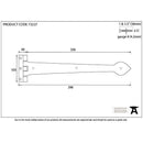 From The Anvil - Smooth 16" Cast T Hinge (pair) - Black - 73227 - Choice Handles