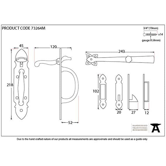 From The Anvil - Cast Suffolk Latch - Black - 73264M - Choice Handles