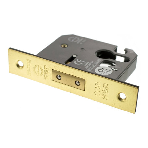 Atlantic Euro Deadlock [CE] 2.5" 63mm - Polished Brass - ALKDEADE25PB - Choice Handles