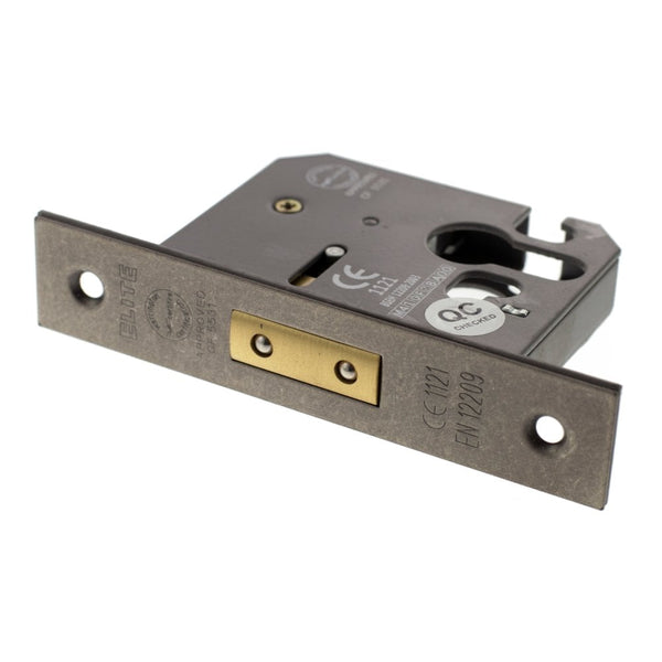 Atlantic Euro Deadlock [CE] 2.5" 63mm - Distressed Silver - ALKDEADE25DS - Choice Handles