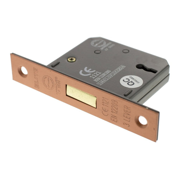 Atlantic 3 Lever Key Deadlock [CE] 3" 76mm - Urban Satin Copper - ALKDEAD3LK3USC - Choice Handles