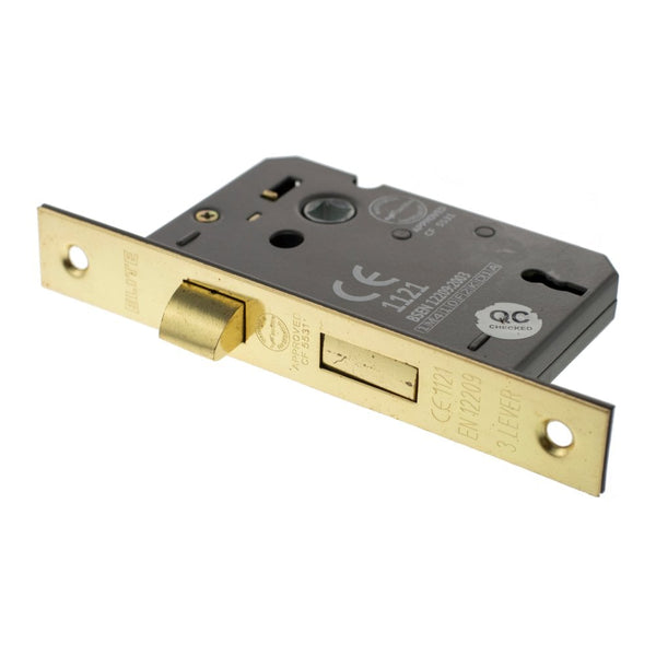Atlantic 3 Lever Key Sashlock [CE] 2.5" 63mm - Polished Brass - ALKSASH3LK25PB - Choice Handles