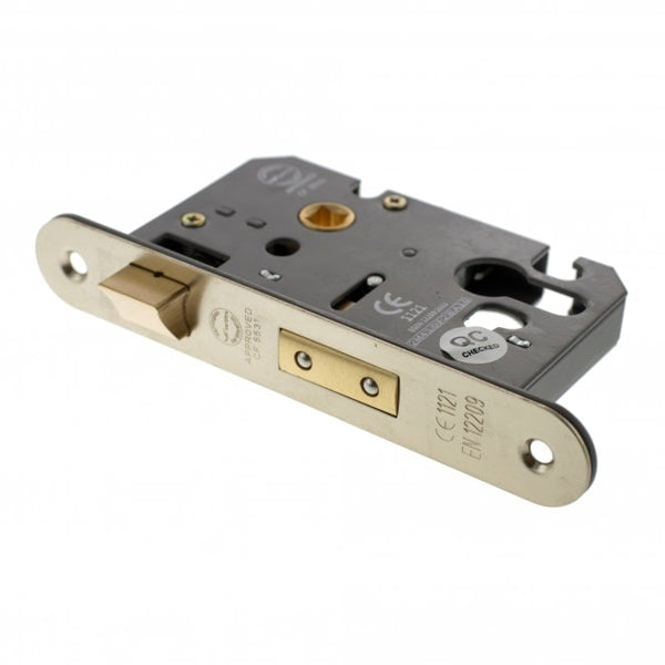 Atlantic Euro Radius Corner Sashlock [CE] 2.5" 63mm - Satin Nickel - ALKRCSASHE25SN - Choice Handles