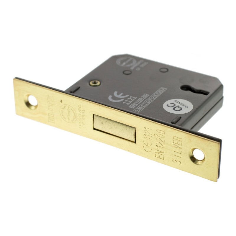 Atlantic 3 Lever Key Deadlock [CE] 3" 76mm - Satin Brass - ALKDEAD3LK3SB - Choice Handles