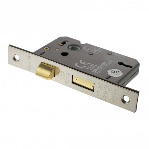 Atlantic 3 Lever Key Sashlock [CE] 3" 76mm - Polished Nickel - ALKSASH3LK3PN - Choice Handles