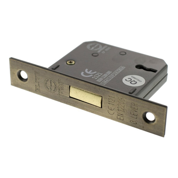 Atlantic 3 Lever Key Deadlock [CE] 3" 76mm - Matt Antique Brass - ALKDEAD3LK3MAB - Choice Handles