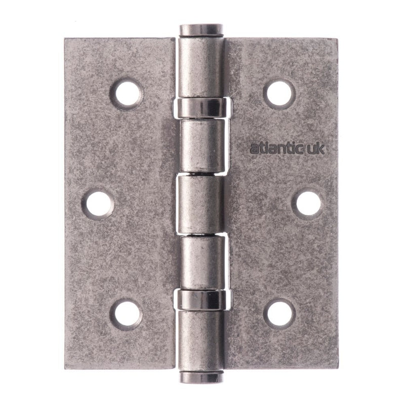 Atlantic Ball Bearing Hinges 3" x 2.5" x 2.5mm - Distressed Silver - A2HB32525DS - Pair - Choice Handles
