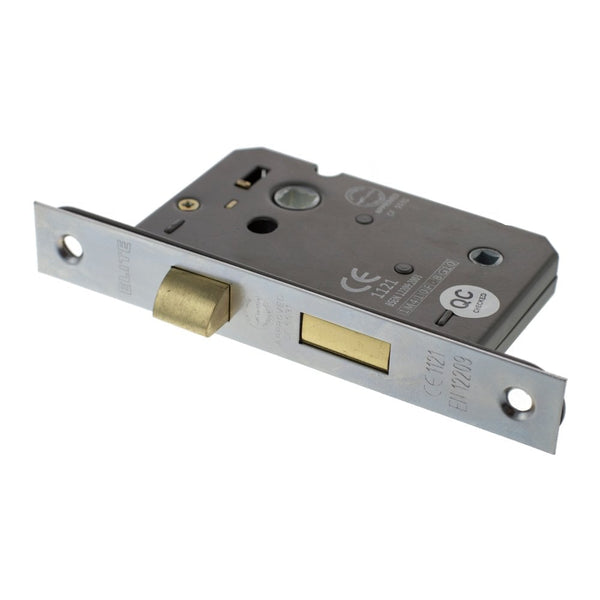 Atlantic Bathroom Lock [CE] 3"  76mm- Satin Chrome - ALKBATH3SC - Choice Handles