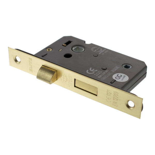 Atlantic Bathroom Lock [CE] 3"  76mm- Satin Brass - ALKBATH3SB - Choice Handles