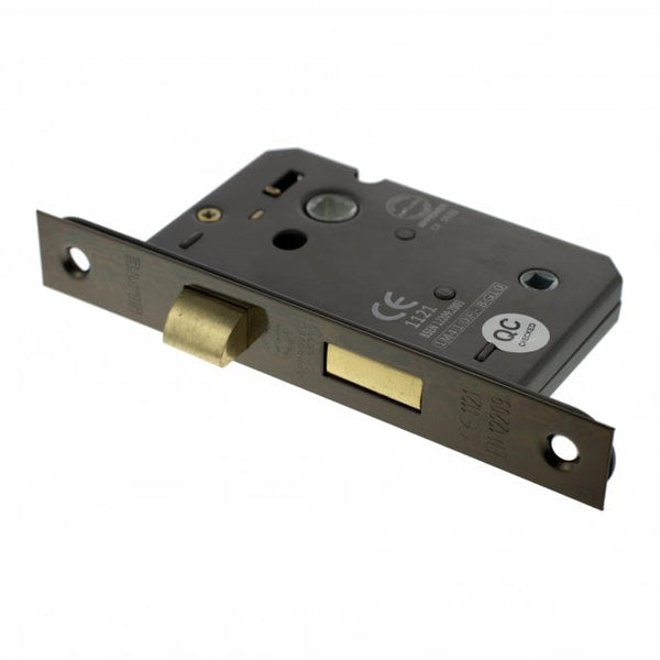 Atlantic Bathroom Lock [CE] 3"  76mm - Urban Bronze - ALKBATH3UB - Choice Handles