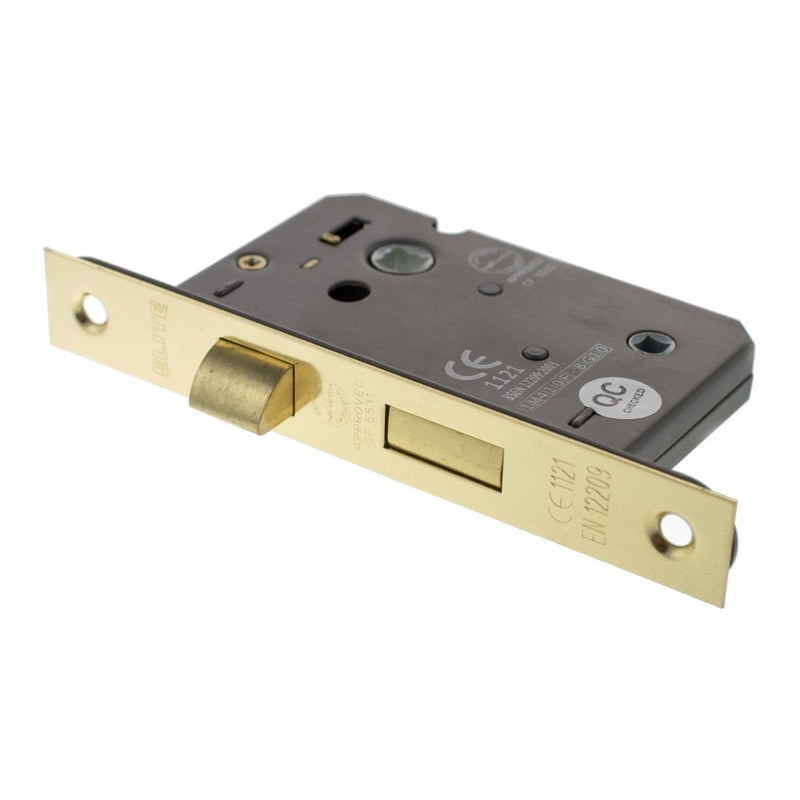 Atlantic Bathroom Lock [CE] 3"  76mm- Polished Brass - ALKBATH3PB - Choice Handles