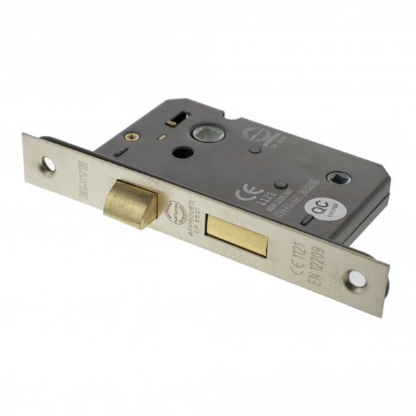 Atlantic Bathroom Lock [CE] 3"  76mm - Satin Nickel - ALKBATH3SN - Choice Handles