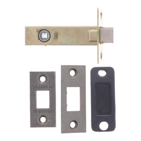 Atlantic Heavy Duty Bolt Through Tubular Latch 4" 102mm - Distressed Silver - AL4DS - Choice Handles