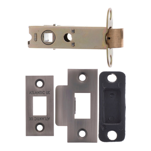 Atlantic Heavy Duty Bolt Through Tubular Latch  3" 76mm - Matt Gun Metal - AL3MBN - Choice Handles