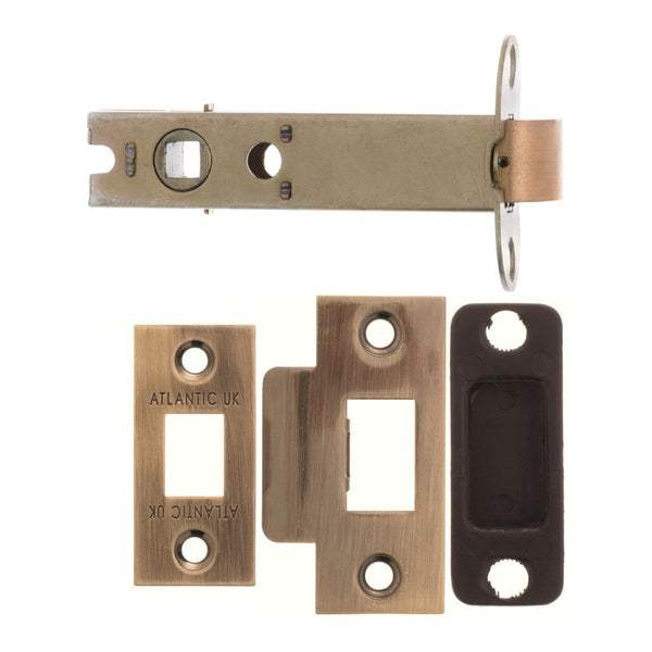 Atlantic Heavy Duty Bolt Through Tubular Latch 4" 102mm - Antique Brass - AL4AB - Choice Handles