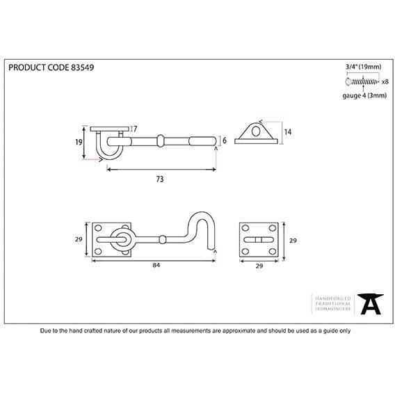 From The Anvil - 3" Cabin Hook - Polished Brass - 83549 - Choice Handles