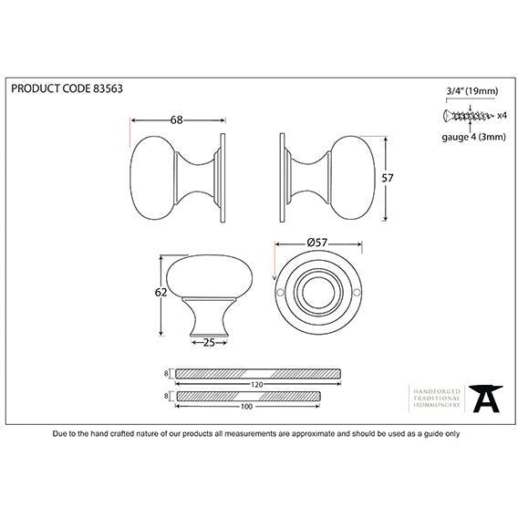From The Anvil - Bun Mortice/Rim Knob Set - Ebony - 83563 - Choice Handles