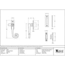 From The Anvil - Monkeytail Fastener - Aged Brass - 83565 - Choice Handles