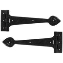 From The Anvil - Textured 12" Cast T Hinge (pair) - Black - 83621 - Choice Handles