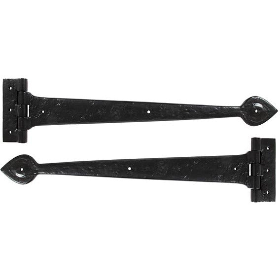 From The Anvil - Textured 18" Cast T Hinge (pair) - Black - 83623 - Choice Handles