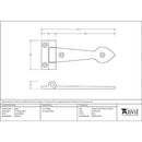 From The Anvil - Smooth 6" Cast T Hinge (pair) - Black - 83624 - Choice Handles