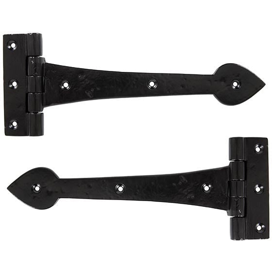 From The Anvil - Smooth 10½" Cast T Hinge (pair) - Black - 83625 - Choice Handles