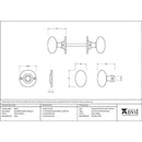 From The Anvil - Oval Mortice/Rim Knob Set - Polished Brass - 83627 - Choice Handles