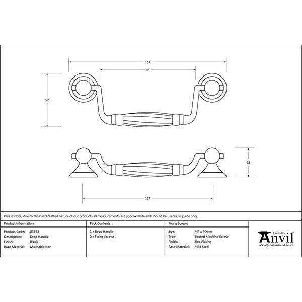 From The Anvil - Drop Handle - Black - 83678 - Choice Handles